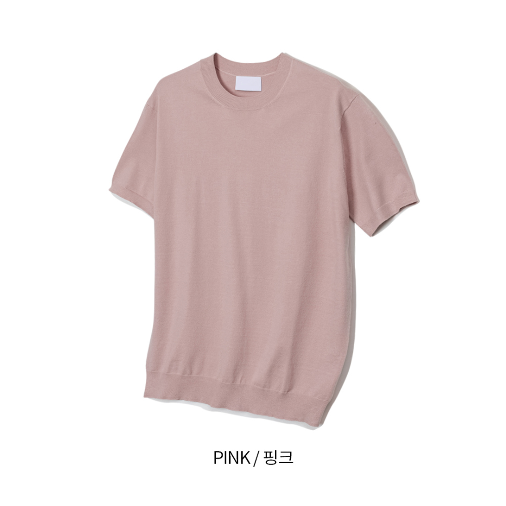반팔 티셔츠 베이비핑크 색상 이미지-S1L52